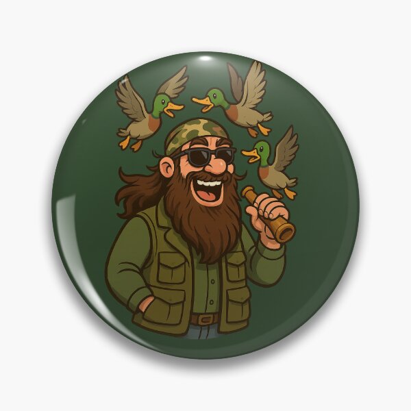 Item preview, Bearded Hunter Cartoon – Duck Call Camouflage Design designed and sold by Rushurban.