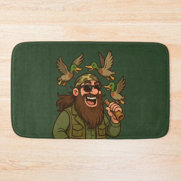 Item preview, Bearded Hunter Cartoon – Duck Call Camouflage Design designed and sold by Rushurban.