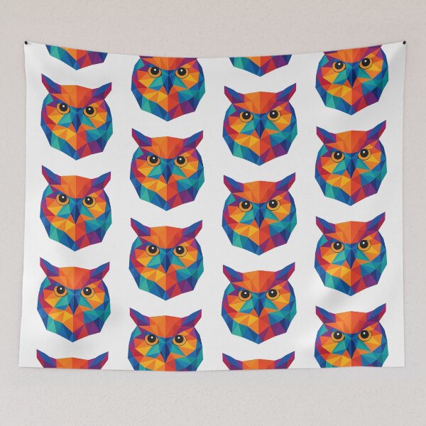 Item preview, Prismatic Owl Face designed and sold by TheWonkyEaselCo.