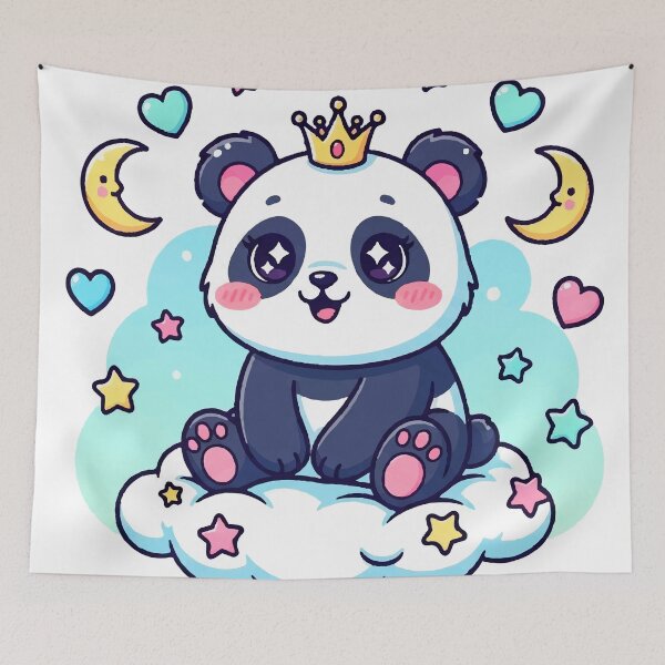 Item preview, Kawaii Panda Bear - Cute and Colorful Illustration for Stickers and T-shirts designed and sold by  Ojo de Lilith.