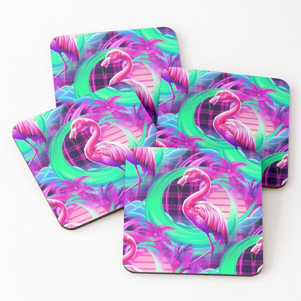 Item preview, Neon pattern with flamingo designed and sold by Talpha.