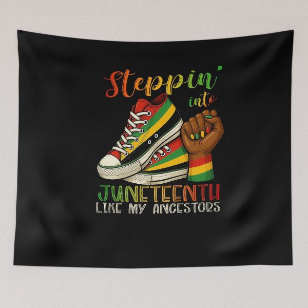 Item preview, Stepping Into Juneteenth Afro Woman Black Girls Sneakers Men - Afro Woman Sneakers Juneteenth - Black History Afro Fists Retro Design designed and sold by Run to Creations.