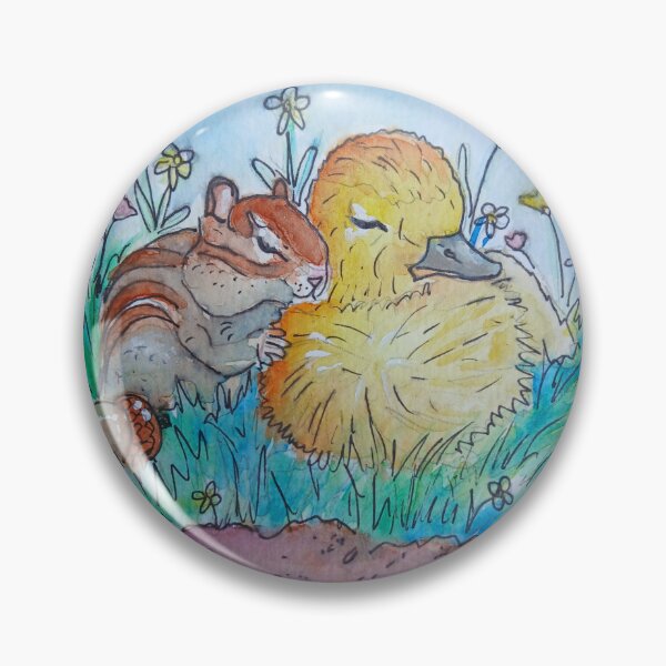 Item preview, Chipmunk and Duckling Sleeping designed and sold by RLawrenceArt.