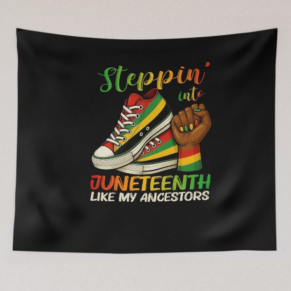 Item preview,  Stepping Into Juneteenth Afro Woman Black Girls Sneakers Men  designed and sold by Run to Creations.