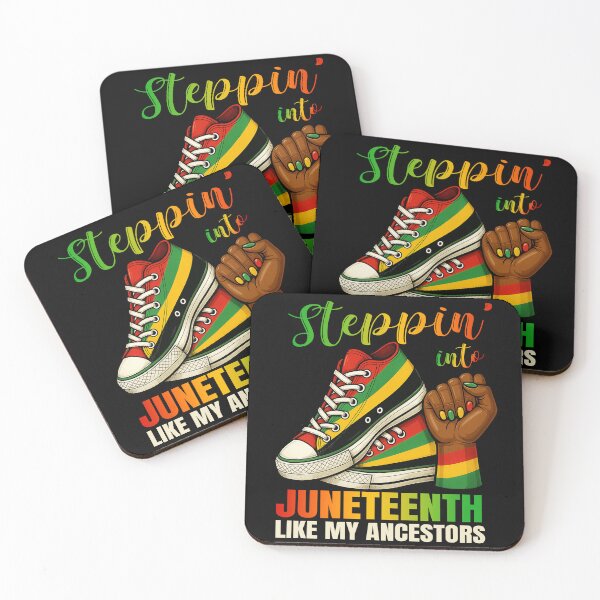 Item preview, Stepping Into Juneteenth Afro Sneakers Fists Retro Design designed and sold by Run to Creations.