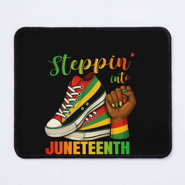 Item preview, Stepping Into Juneteenth Afro Sneakers Fists Retro Design designed and sold by Run to Creations.