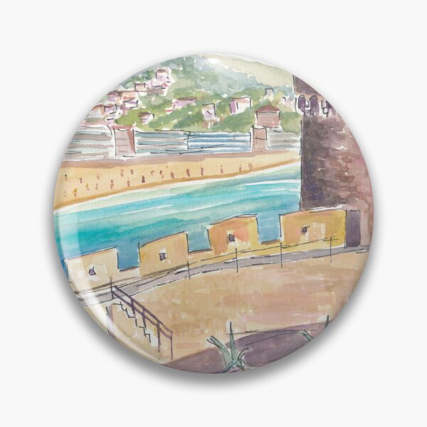 Item preview, Tossa de Mar Coastal Charm with Castle Tower and Rolling Hills designed and sold by artshop77.