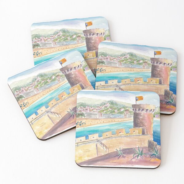 Item preview, Tossa de Mar Coastal Charm with Castle Tower and Rolling Hills designed and sold by artshop77.