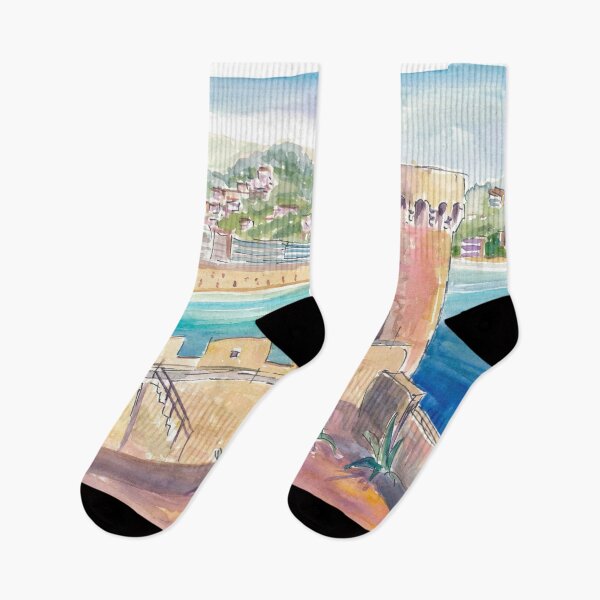 Item preview, Tossa de Mar Coastal Charm with Castle Tower and Rolling Hills designed and sold by artshop77.