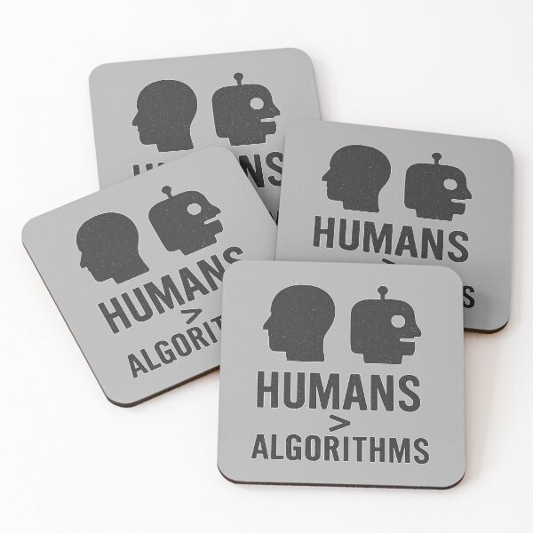 Item preview, Humans - Algorithms – Anti-AI Minimalist Statement designed and sold by Planthem.