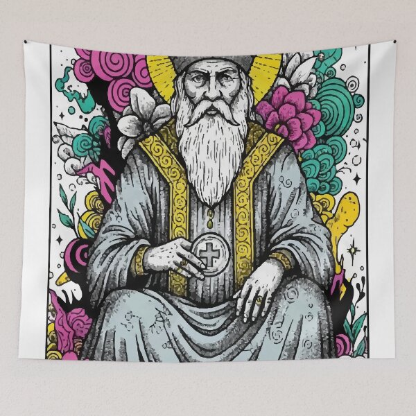 Item preview, Boho Illustration of The High Priest - Tarot Card of Wisdom and Tradition designed and sold by  Ojo de Lilith.