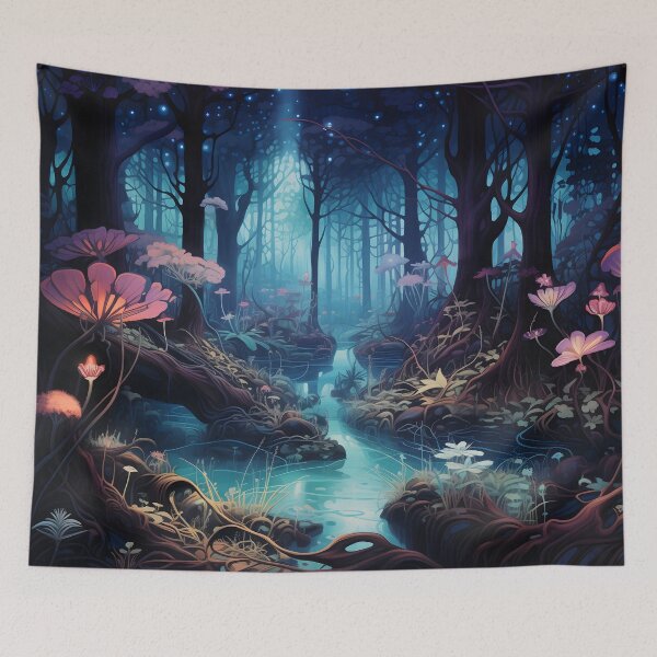 Aperçu de l'œuvre Mystical Grove: Where Vibrancy Meets Fantasy créée et vendue par DrawnThreads.