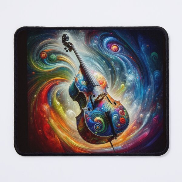 Item preview, A Colorful Upright Bass Atmospheric AI Generated designed and sold by BrightrDayMusicArt.