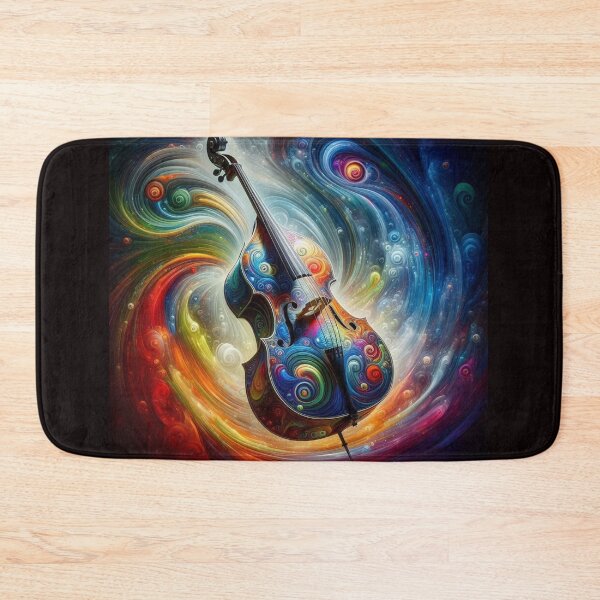 Item preview, A Colorful Upright Bass Atmospheric AI Generated designed and sold by BrightrDayMusicArt.
