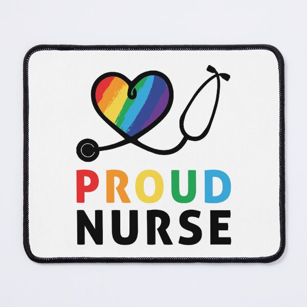 Item preview, Proud Nurse Heart LGBTQ Rainbow Healthcare Worker Design designed and sold by Dmetalx Art Apparel.