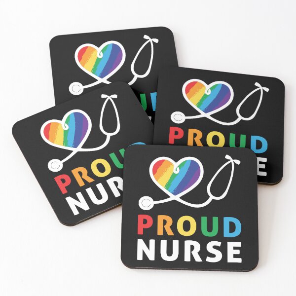 Item preview, Proud Nurse Heart LGBTQ Rainbow Healthcare Worker Design designed and sold by Dmetalx Art Apparel.