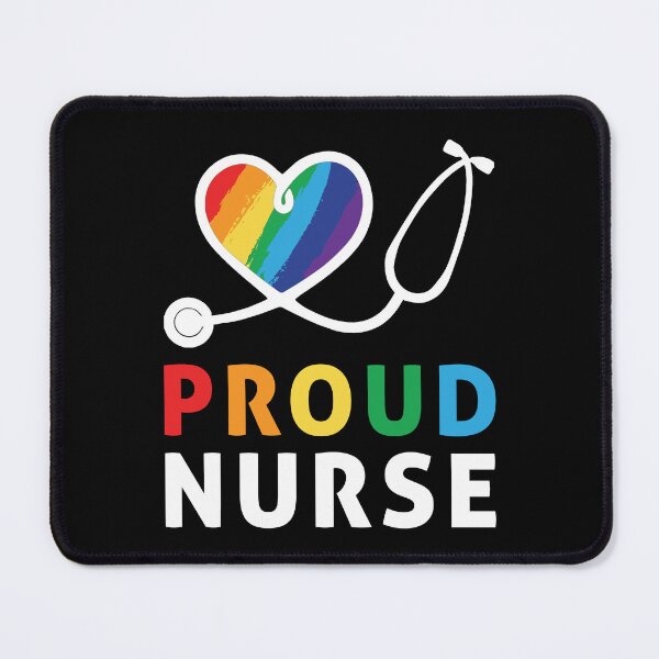 Item preview, Proud Nurse Heart LGBTQ Rainbow Healthcare Worker Design designed and sold by Dmetalx Art Apparel.