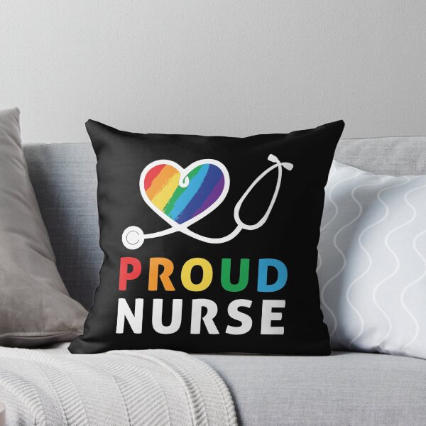 Item preview, Proud Nurse Heart LGBTQ Rainbow Healthcare Worker Design designed and sold by Dmetalx Art Apparel.