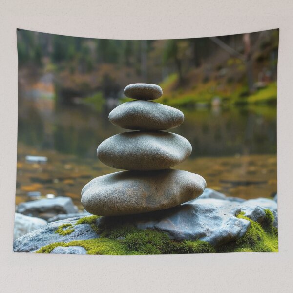 Item preview, Balanced Stones by Forest River designed and sold by CTM ArtStudio.