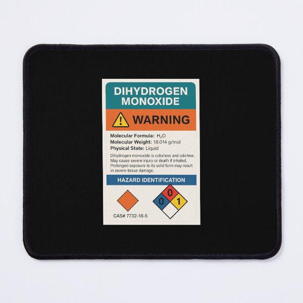 Item preview, Dihydrogen Monoxide Warning Label designed and sold by Elviqus Shop.