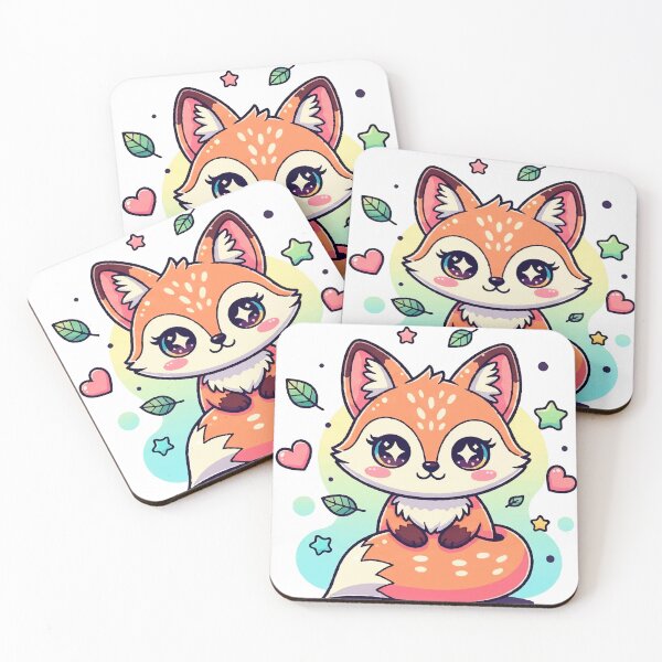 Item preview, Kawaii Fox - Cute and Colorful Illustration for Stickers and T-shirts designed and sold by  Ojo de Lilith.