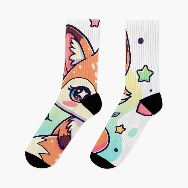 Artikelvorschau, Kawaii Fox - Niedliche und farbenfrohe Illustration für Aufkleber und T-Shirts entworfen und verkauft von  Ojo de Lilith.