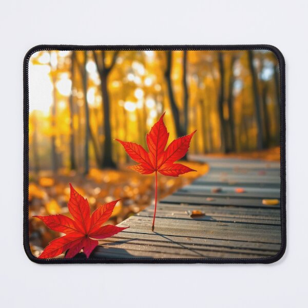 Item preview, Red Leaf on Autumn Path designed and sold by CTM ArtStudio.