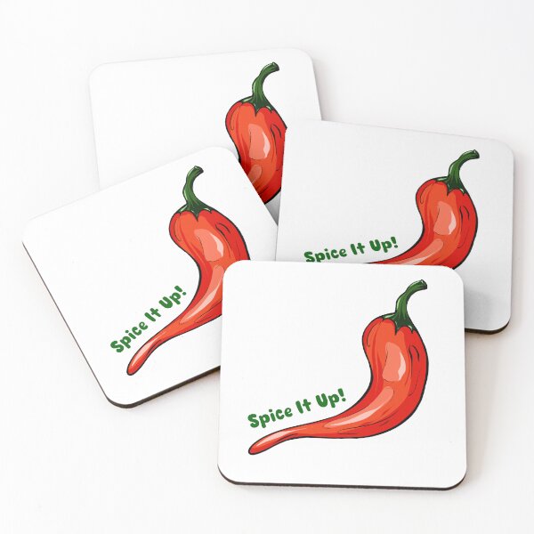 Item preview, Red chili pepper print with a fun and spicy message Spice it up! designed and sold by JuKoArt.