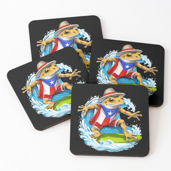 Item preview, Puerto Rico Coqui Frog Surfing designed and sold by underheaven.
