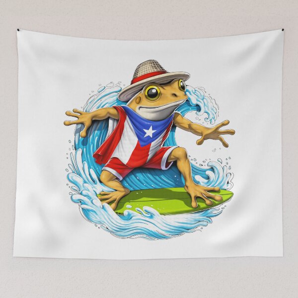 Item preview, Puerto Rico Coqui Frog Surfing designed and sold by underheaven.