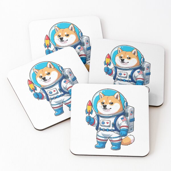 Item preview, Dogecoin Astronaut Sticker T-Shirt Design designed and sold by Julyvax.