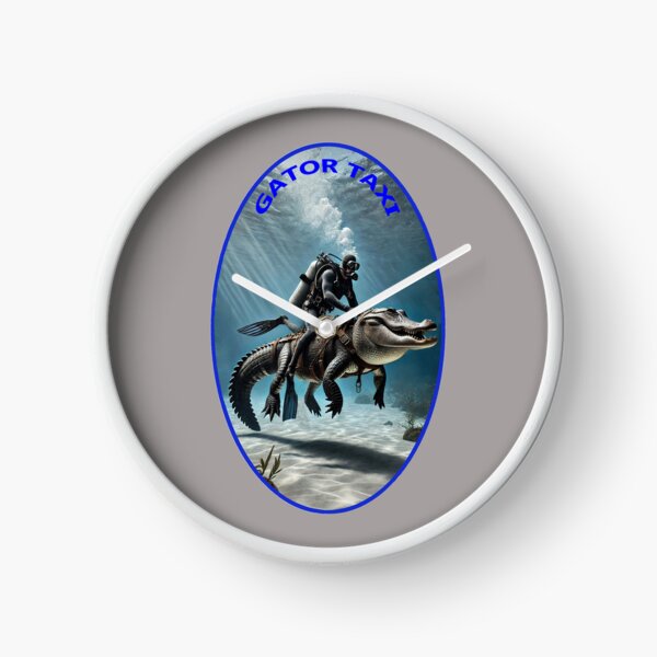 Item preview, Vintage SCUBA Diving Diver Riding a Large Alligator URM designed and sold by urmaddad.