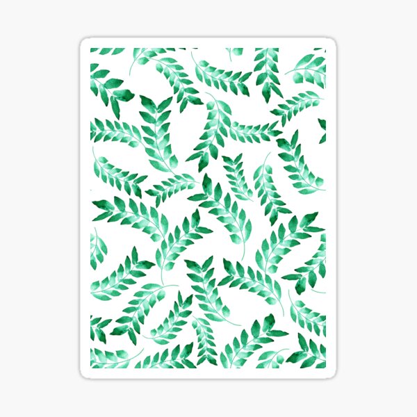 Free-Flowing watercolour Green leaves Sticker