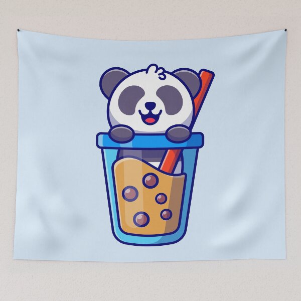 Item preview, cute Panda with bubble milk tea designed and sold by Wordsmith-Wear.