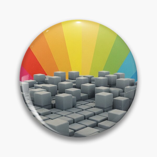 Item preview, Paradise of grey cube Nerd retro poster with rainbow background designed and sold by The Nerd Gift Source.