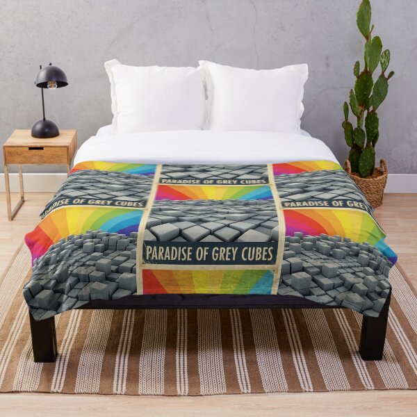 Artikelvorschau, Paradies des grauen Würfels Nerd Retro-Poster mit Regenbogenhintergrund entworfen und verkauft von The Nerd Gift Source.