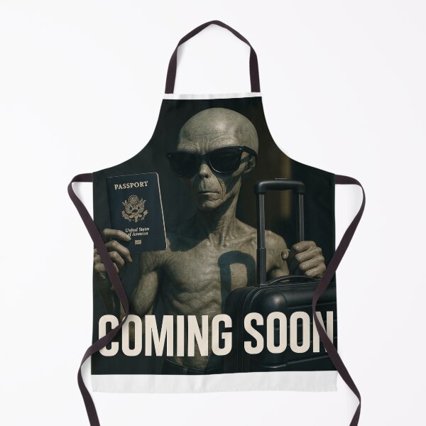 Item preview, alien on holiday, coming soon message designed and sold by The lucky Hippy.