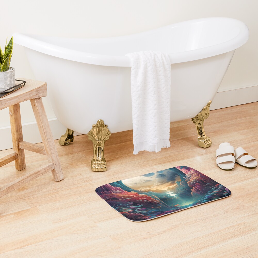 Vista previa del artículo con la obra «Alfombra de baño», diseñado y vendido por DrawnThreads.