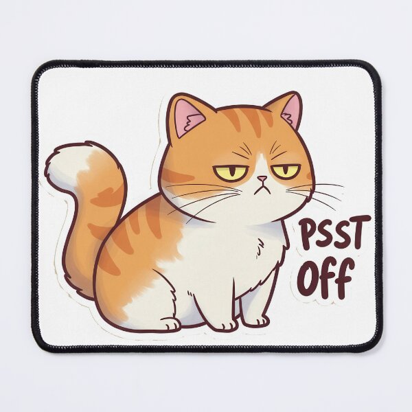 Item preview, Grumpy Orange Cat Saying “Psst Off” Sticker designed and sold by Arcane-Aesthete.