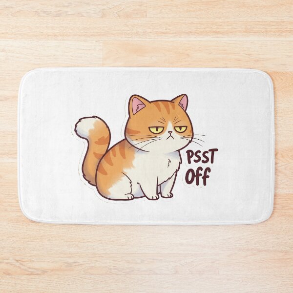 Item preview, Grumpy Orange Cat Saying “Psst Off” Sticker designed and sold by Arcane-Aesthete.