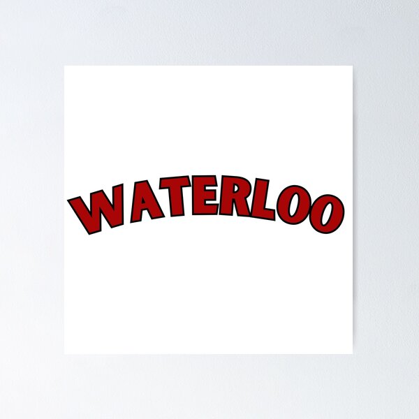 Vista previa del artículo con la obra «Arco rojo grueso de la Universidad de Waterloo - estilo retro universitario», diseñado y vendido por jessicaleah15.