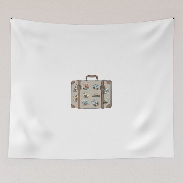 Item preview, Vintage Travel Suitcase with World Stickers Sticker designed and sold by Arcane-Aesthete.