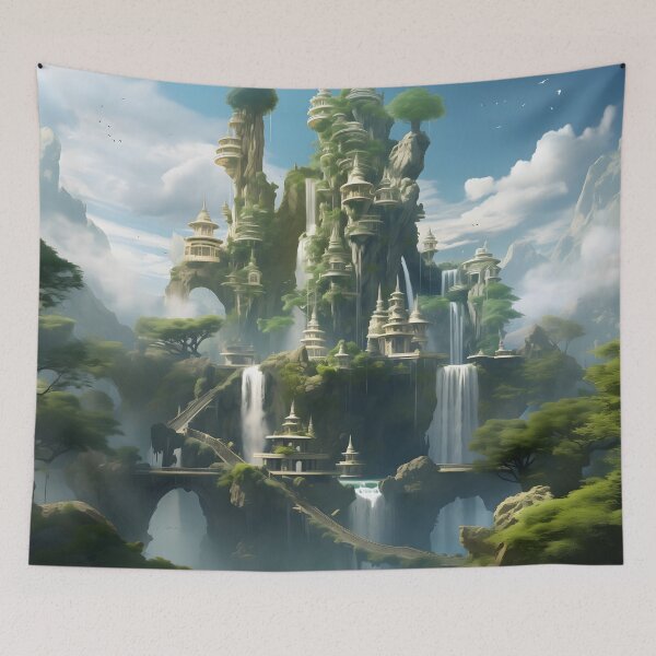 Item preview, Serenity Skies: Floating Isles and Mythical Concord designed and sold by DrawnThreads.