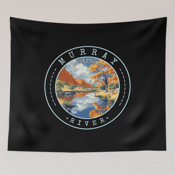 Item preview, Murray River in Australia, Australia Retro Travel Art Circle Badge designed and sold by MaateoDesign.