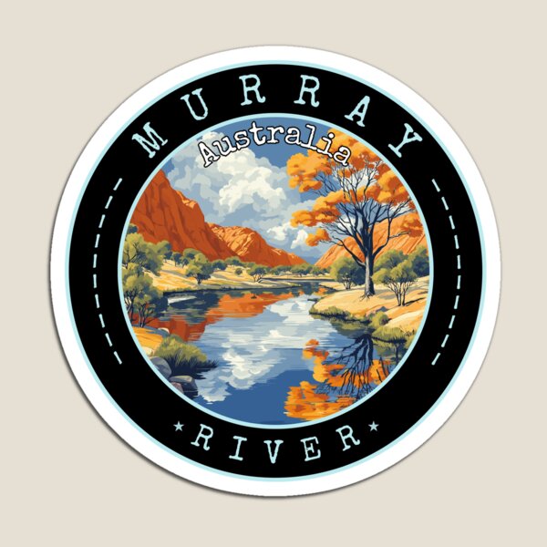 Item preview, Murray River in Australia, Australia Retro Travel Art Circle Badge designed and sold by MaateoDesign.