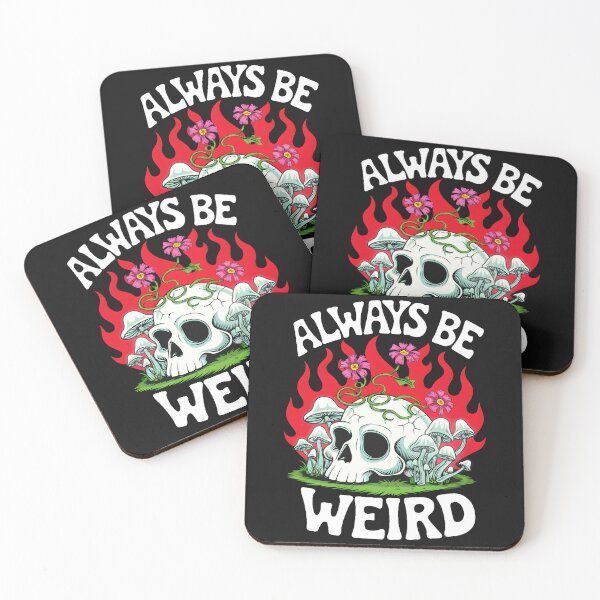 Item preview, Always Be Weird Psychedelic Skull and Mushroom Weirdcore Aesthetic Art designed and sold by ViktoonShirts.