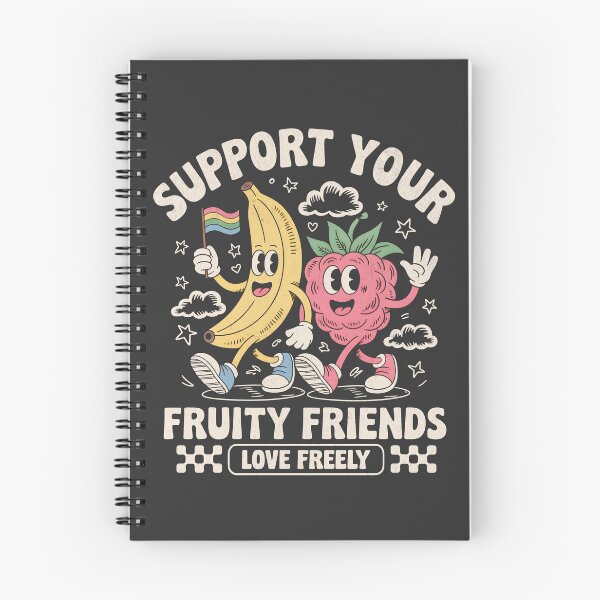 Item preview, Support Your Fruity Friends - Retro Fruit Cartoon designed and sold by BeansterNL.