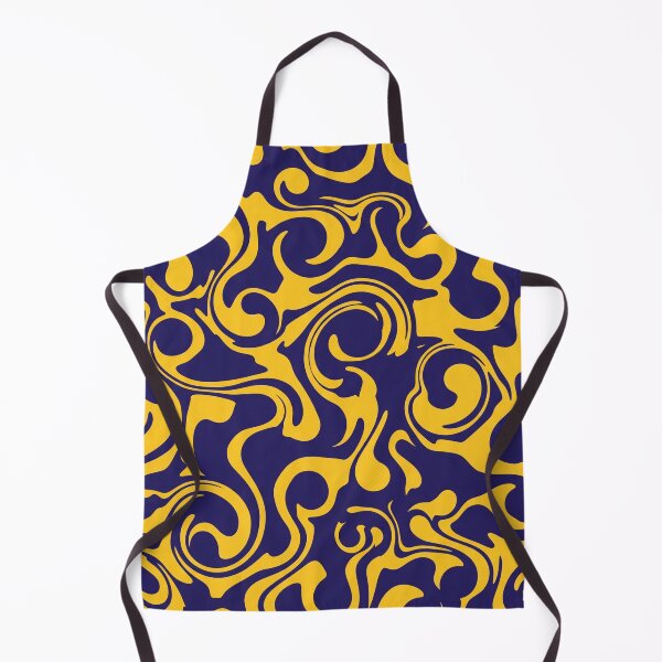 Item preview, Navy and Yellow Ornate Liquid Swirls designed and sold by Owcomm.