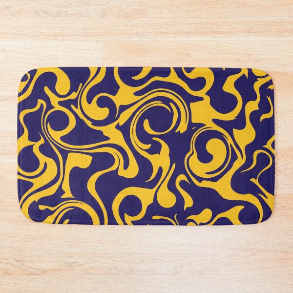 Item preview, Navy and Yellow Ornate Liquid Swirls designed and sold by Owcomm.