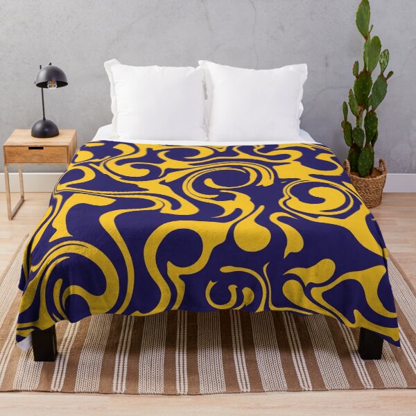Item preview, Navy and Yellow Ornate Liquid Swirls designed and sold by Owcomm.